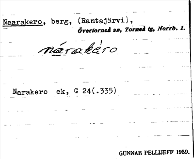 Bild på arkivkortet för arkivposten Naarakero