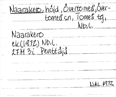 Bild på arkivkortet för arkivposten Naarakero