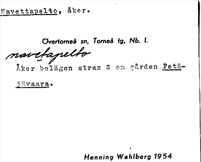 Bild på arkivkortet för arkivposten Navettapelto
