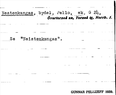 Bild på arkivkortet för arkivposten Nestenkangas