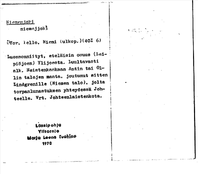 Bild på arkivkortet för arkivposten Niemenjoki