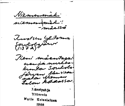 Bild på arkivkortet för arkivposten Niemenmäki