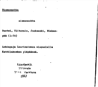 Bild på arkivkortet för arkivposten Niemennokka