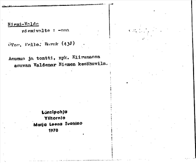 Bild på arkivkortet för arkivposten Niemi-Valde