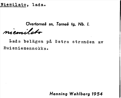 Bild på arkivkortet för arkivposten Niemilato