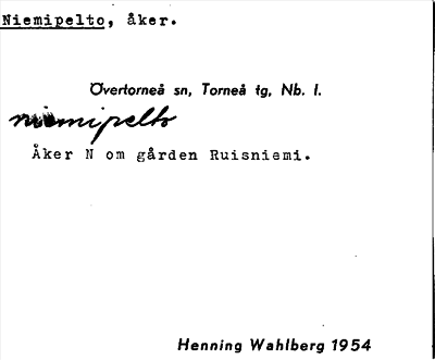 Bild på arkivkortet för arkivposten Niemipelto