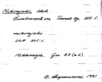 Bild på arkivkortet för arkivposten Nikinjoki