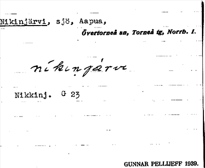 Bild på arkivkortet för arkivposten Nikinjärvi