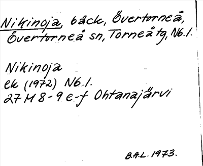Bild på arkivkortet för arkivposten Nikinoja
