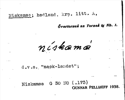 Bild på arkivkortet för arkivposten Niskamaa