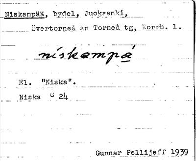Bild på arkivkortet för arkivposten Niskanpää