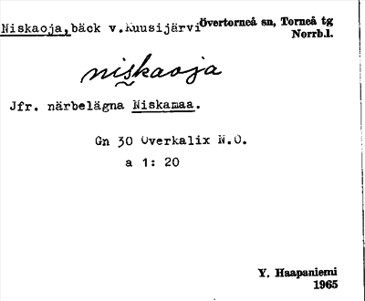 Bild på arkivkortet för arkivposten Niskaoja
