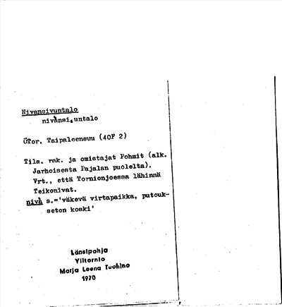 Bild på arkivkortet för arkivposten Nivansivuntalo