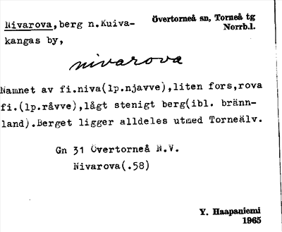 Bild på arkivkortet för arkivposten Nivarova