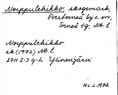 Bild på arkivkortet för arkivposten Norppulehikko