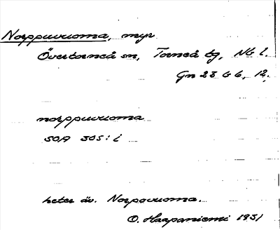 Bild på arkivkortet för arkivposten Norppuvuoma