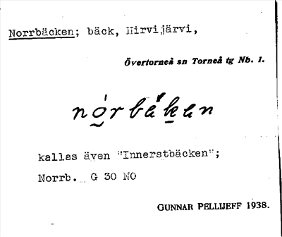 Bild på arkivkortet för arkivposten Norrbäcken