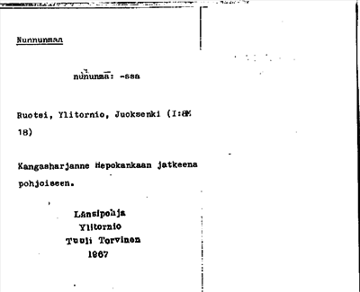 Bild på arkivkortet för arkivposten Nunnunmaa