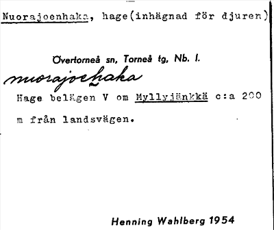 Bild på arkivkortet för arkivposten Nuorajoenhaka