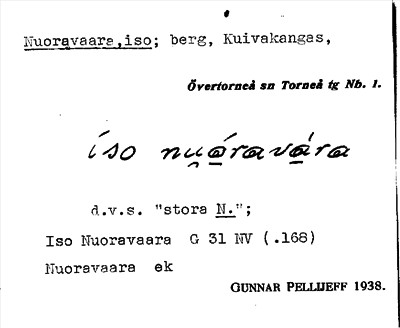Bild på arkivkortet för arkivposten Nuoravaara, iso