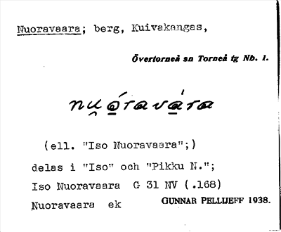 Bild på arkivkortet för arkivposten Nuoravaara