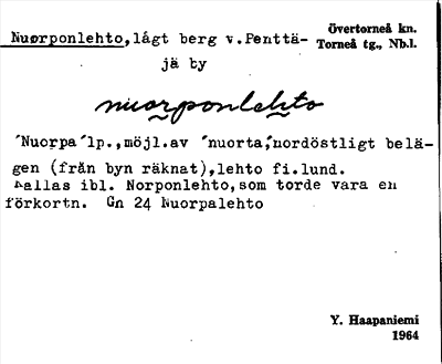 Bild på arkivkortet för arkivposten Nuorponlehto