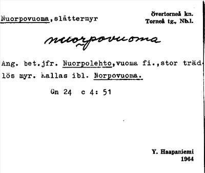 Bild på arkivkortet för arkivposten Nuorpovuoma