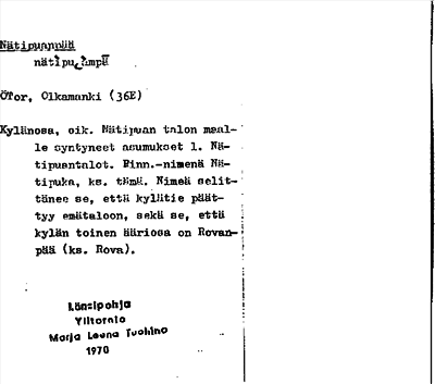 Bild på arkivkortet för arkivposten Nätipuanpää
