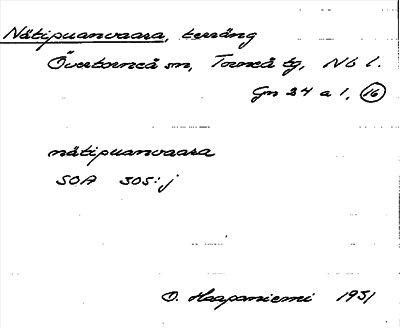 Bild på arkivkortet för arkivposten Nätipuanvaara