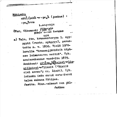 Bild på arkivkortet för arkivposten Nätipuka