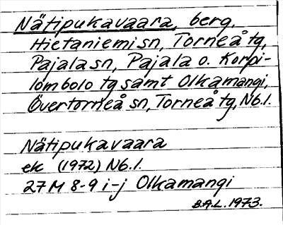 Bild på arkivkortet för arkivposten Nätipukavaara