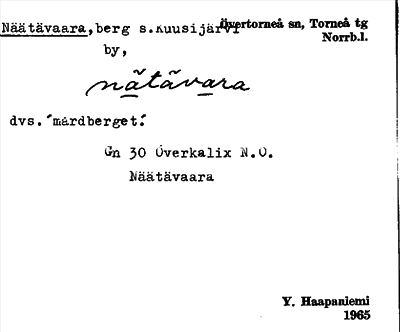 Bild på arkivkortet för arkivposten Näätävaara