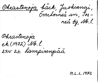 Bild på arkivkortet för arkivposten Ohrastenoja