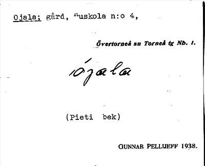 Bild på arkivkortet för arkivposten Ojala