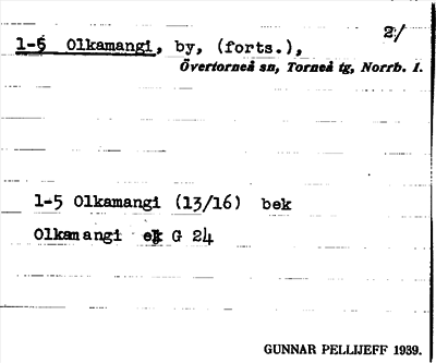 Bild på arkivkortet för arkivposten Olkamangi