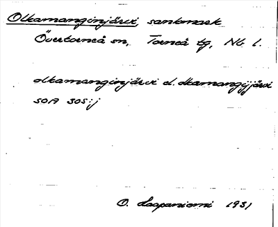 Bild på arkivkortet för arkivposten Olkamanginjärvi