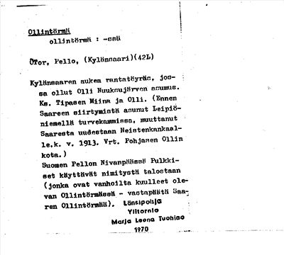 Bild på arkivkortet för arkivposten Ollintörmä