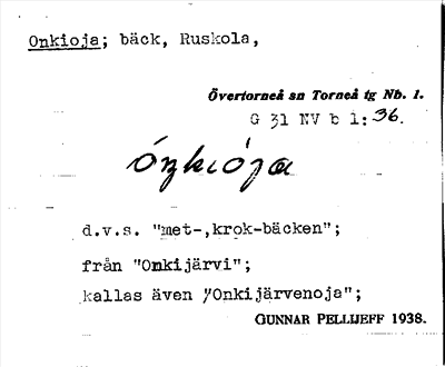 Bild på arkivkortet för arkivposten Onkioja