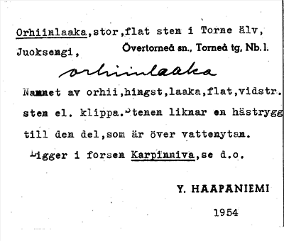 Bild på arkivkortet för arkivposten Orhiinlaka
