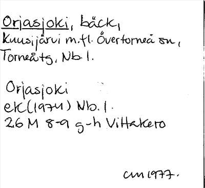 Bild på arkivkortet för arkivposten Orjasjoki