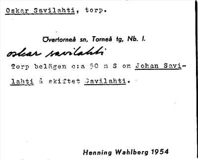 Bild på arkivkortet för arkivposten Oskar Savilahti