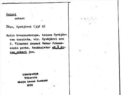 Bild på arkivkortet för arkivposten Oskari