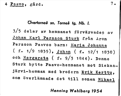 Bild på arkivkortet för arkivposten Paavo