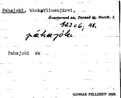 Bild på arkivkortet för arkivposten Pahajoki