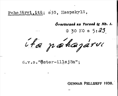 Bild på arkivkortet för arkivposten Pahajärvi, itä