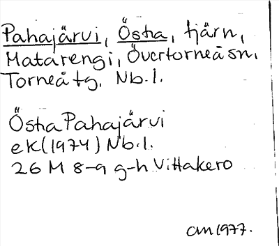 Bild på arkivkortet för arkivposten Pahajärvi, Östra