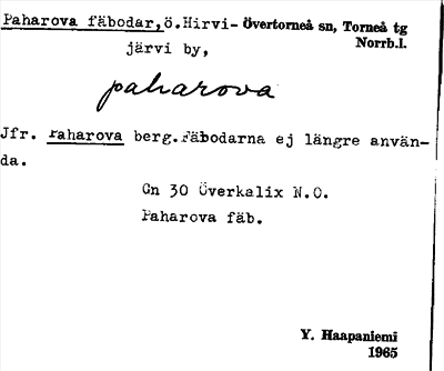 Bild på arkivkortet för arkivposten Paharova fäbodar