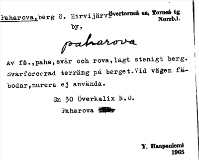 Bild på arkivkortet för arkivposten Paharova
