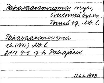 Bild på arkivkortet för arkivposten Pahavaaranvuoma