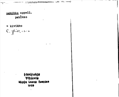 Bild på arkivkortet för arkivposten pahikko